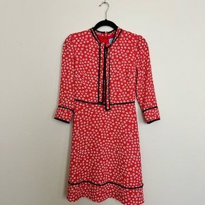 CeCe red floral quater sleeve dress